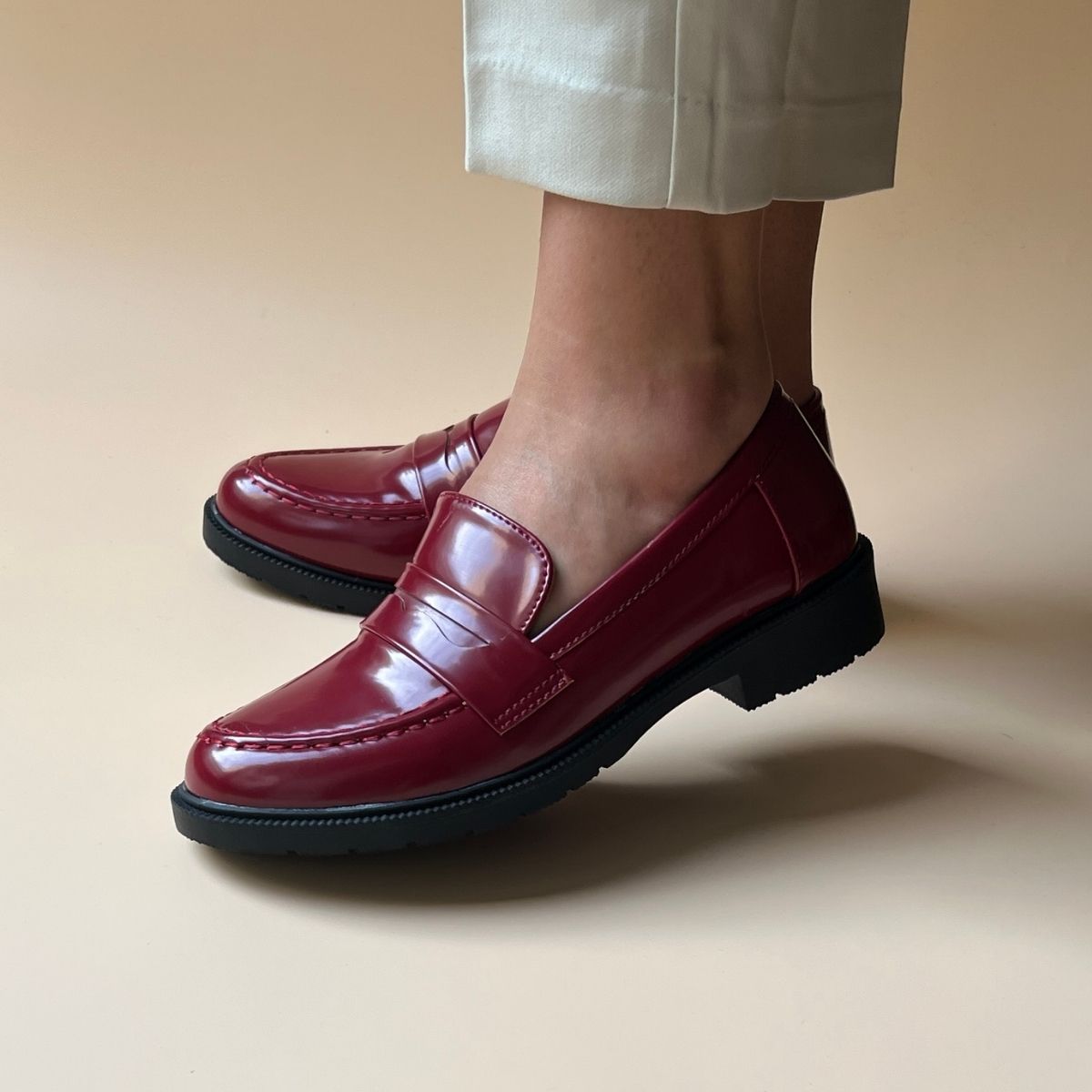 Leather Mocassin Femme Rouge Mocassin Cuir Rouge Femme Mocassin En