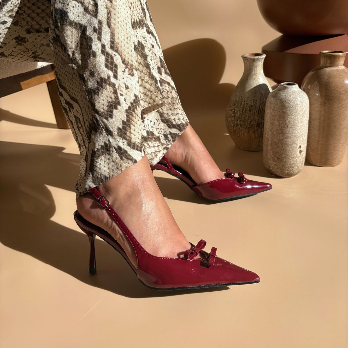 Escarpin à brides - Bordeaux
