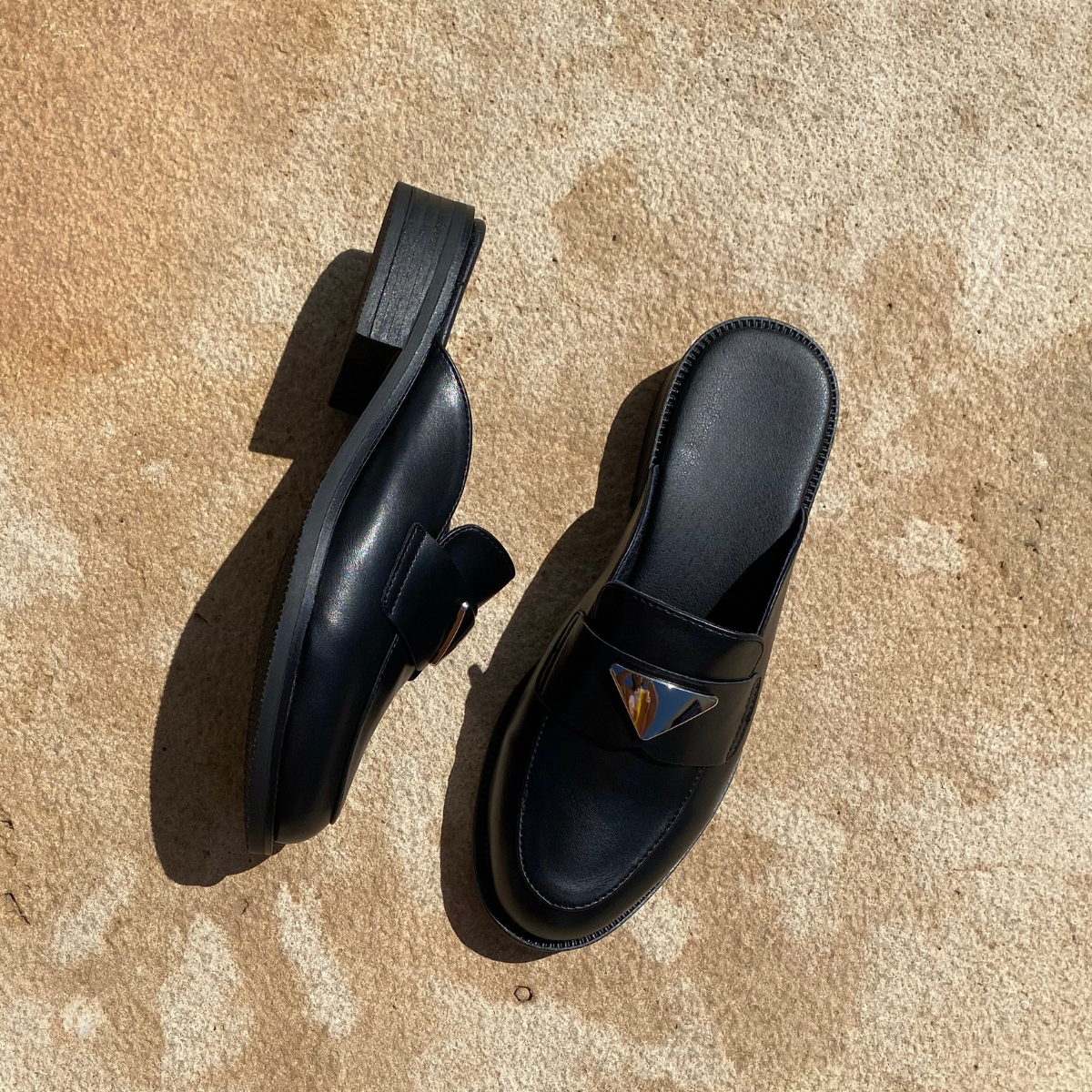 Mules avec motifs - Noir