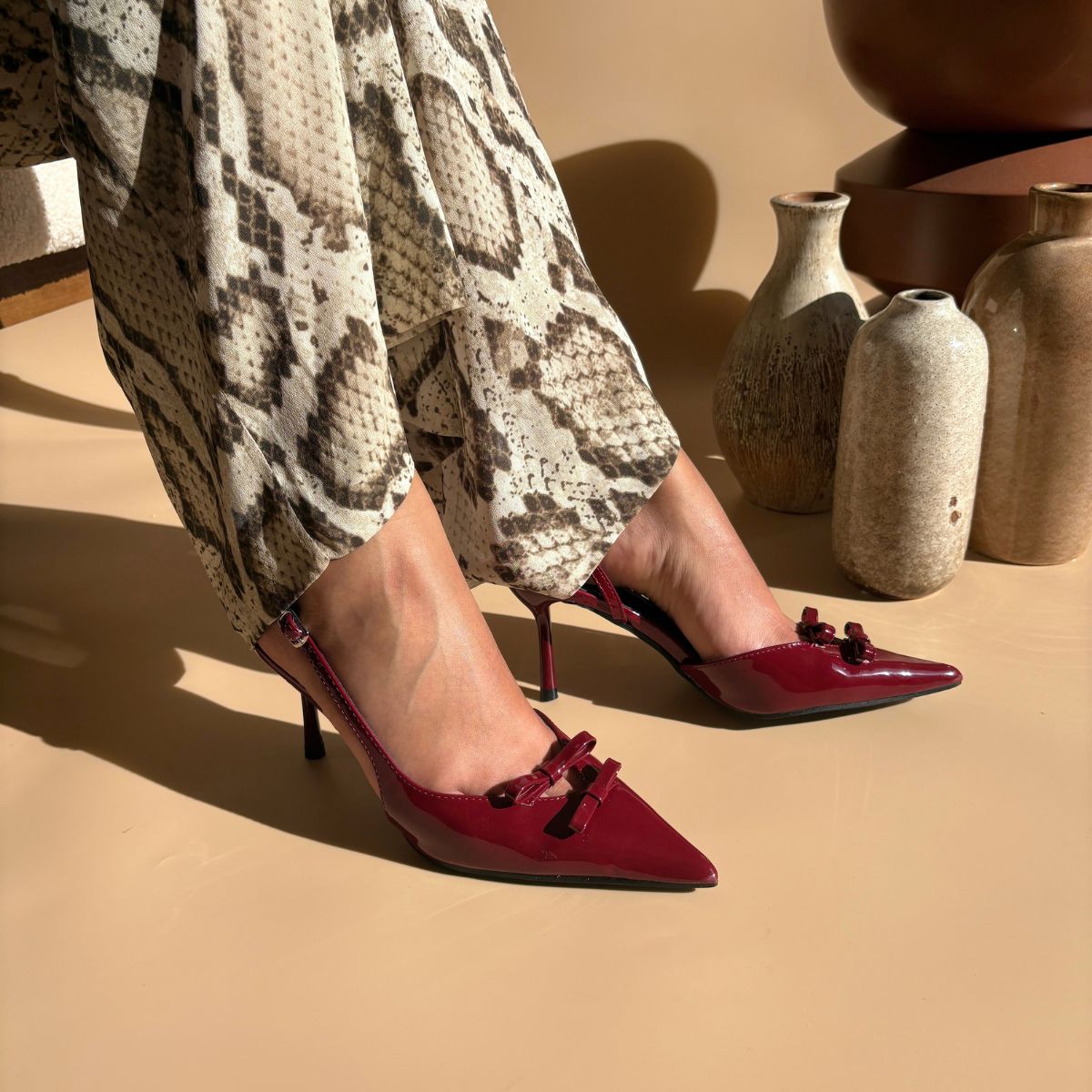 Escarpin à brides - Bordeaux