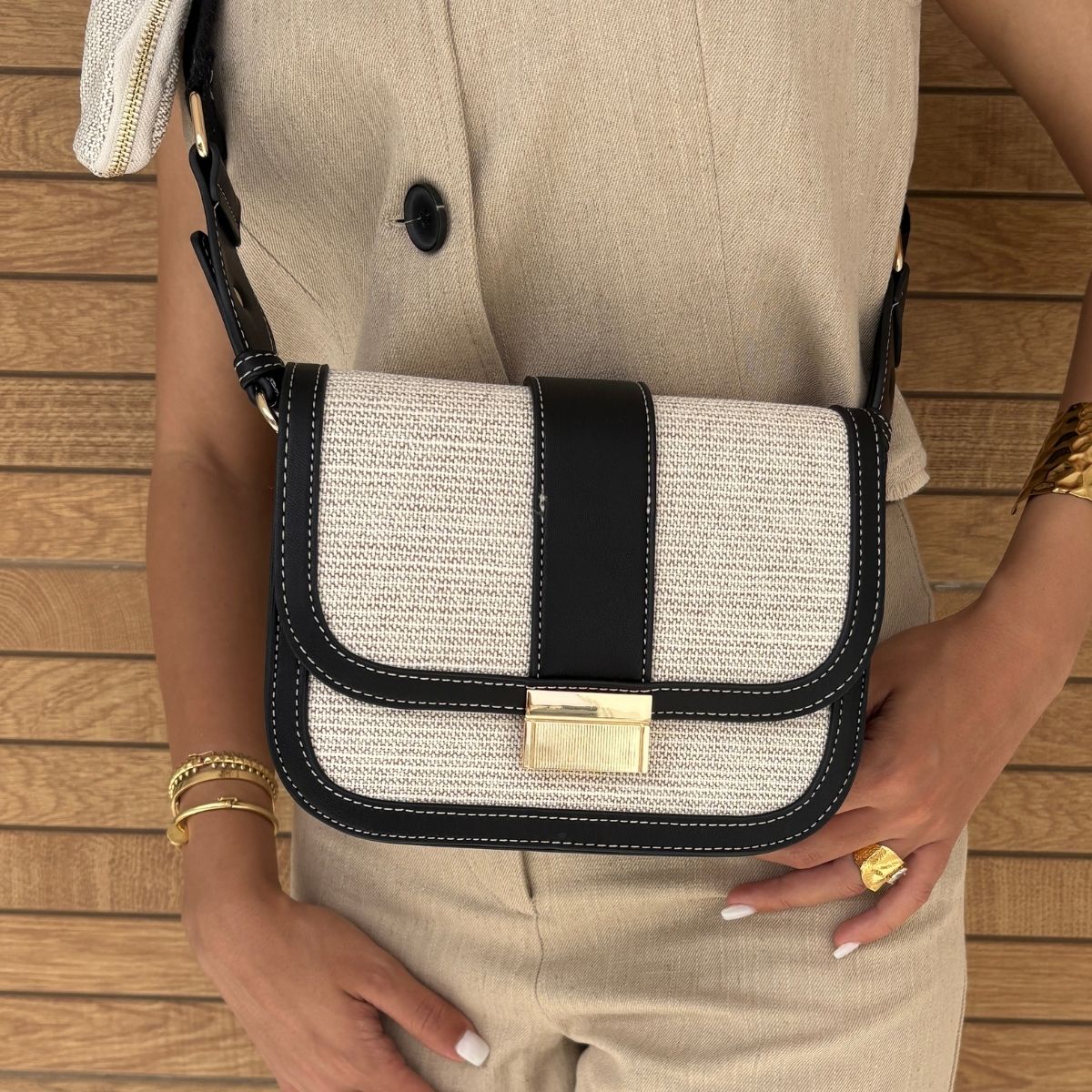 Sac Bandoulière - Noir & Blanc