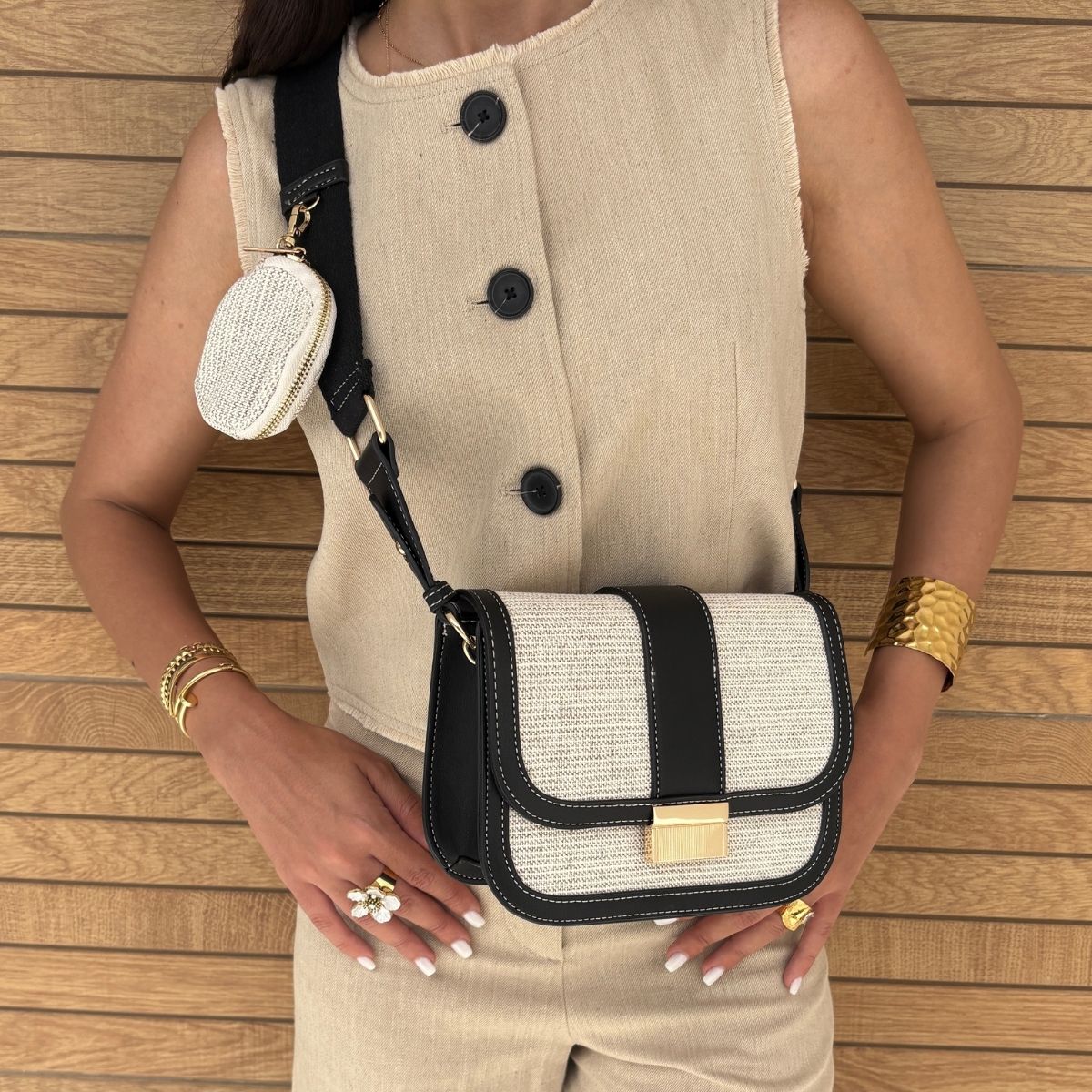 Sac Bandoulière - Noir & Blanc