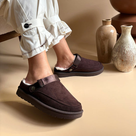 Mules plates - Marron