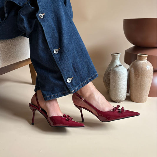 Escarpin à brides - Bordeaux