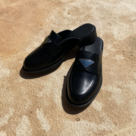 Mules avec motifs - Noir