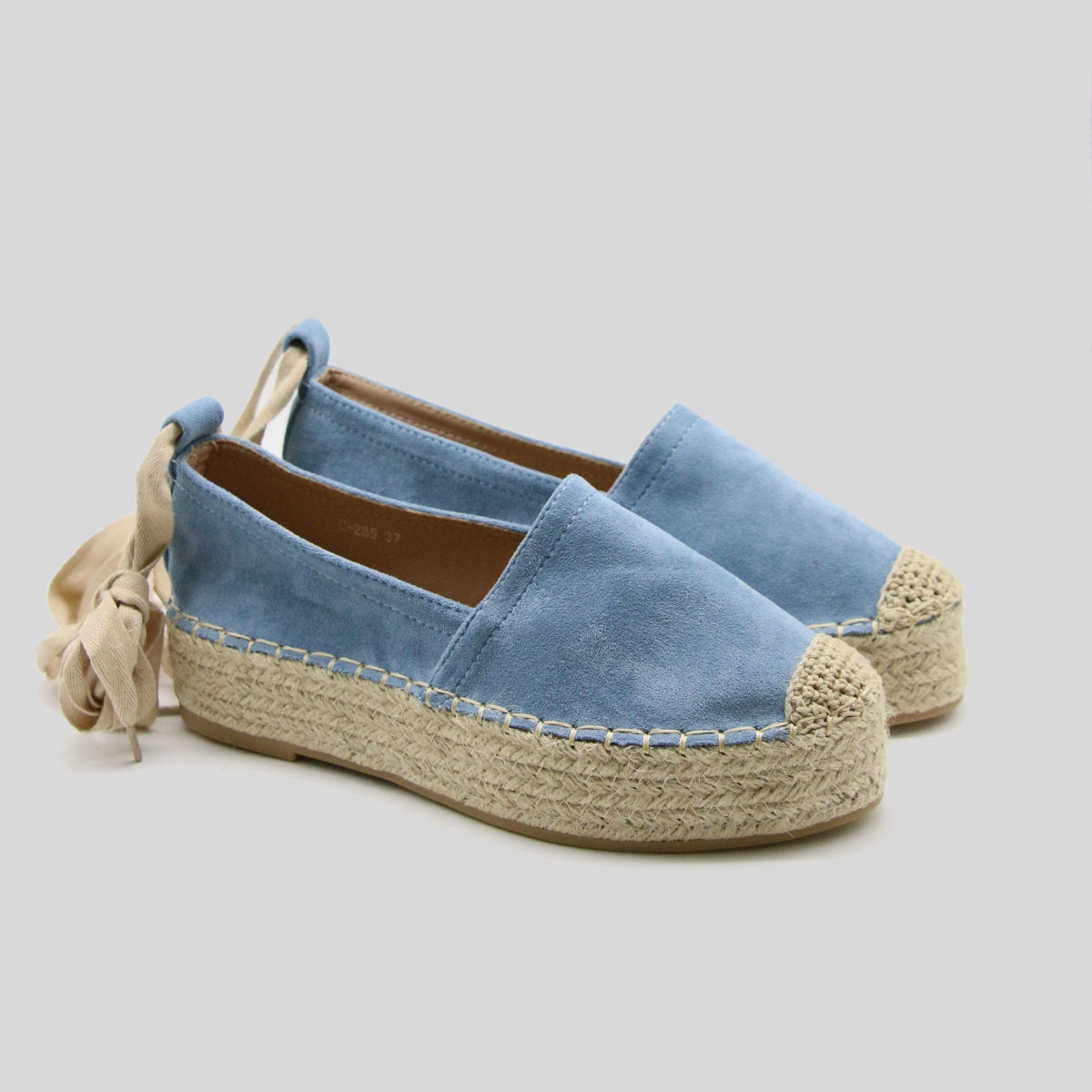 Espadrille à lacets - Bleu