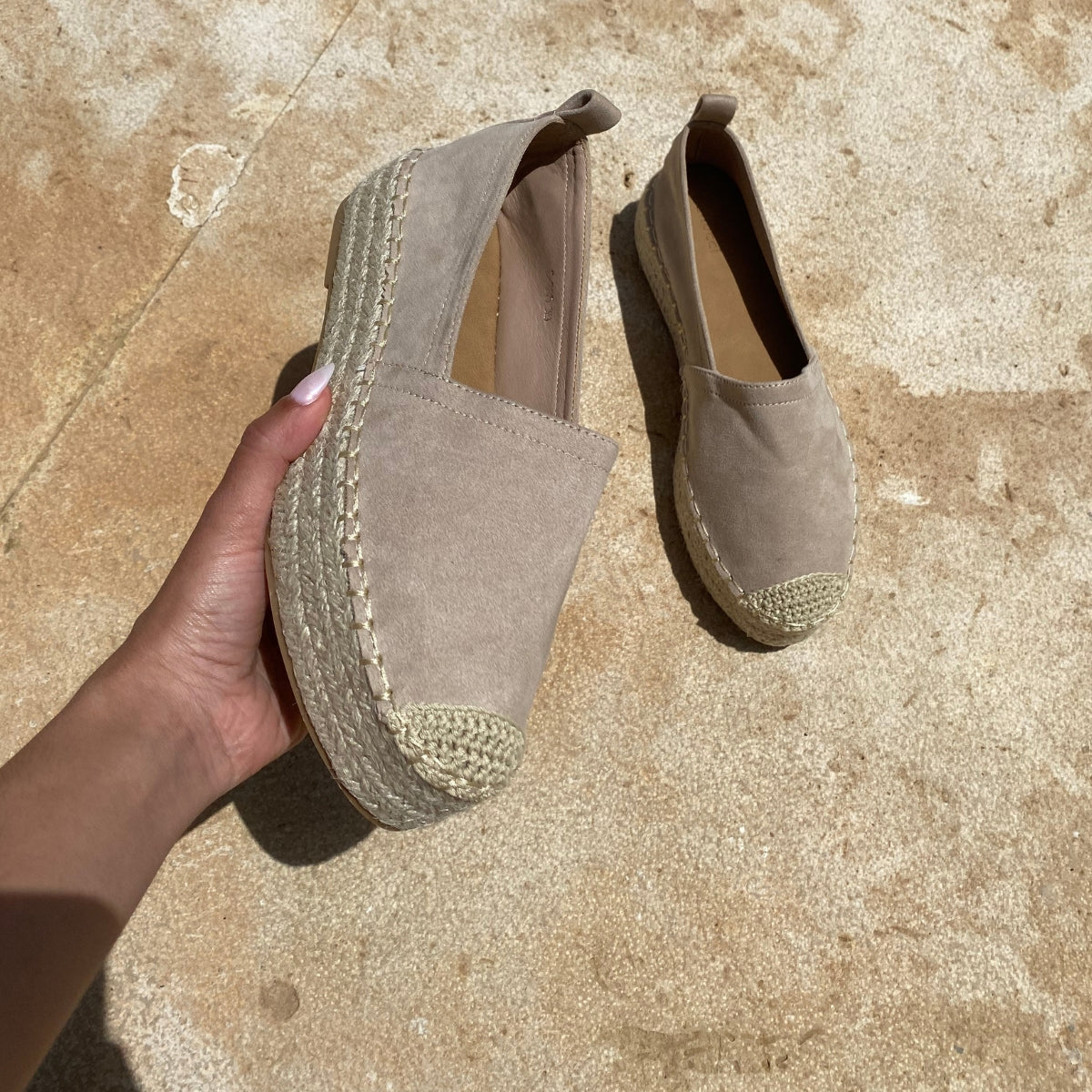 Espadrille à lacets - Beige