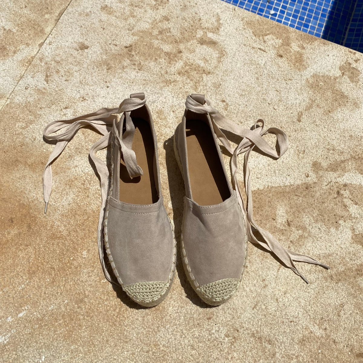 Espadrille à lacets - Beige