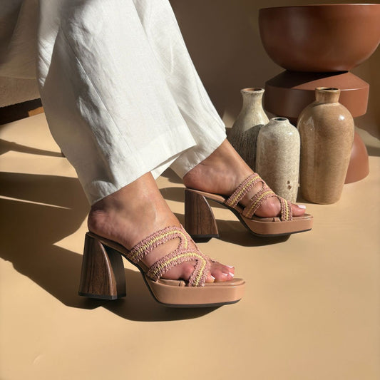 Sandale à talons  - Rose Nude