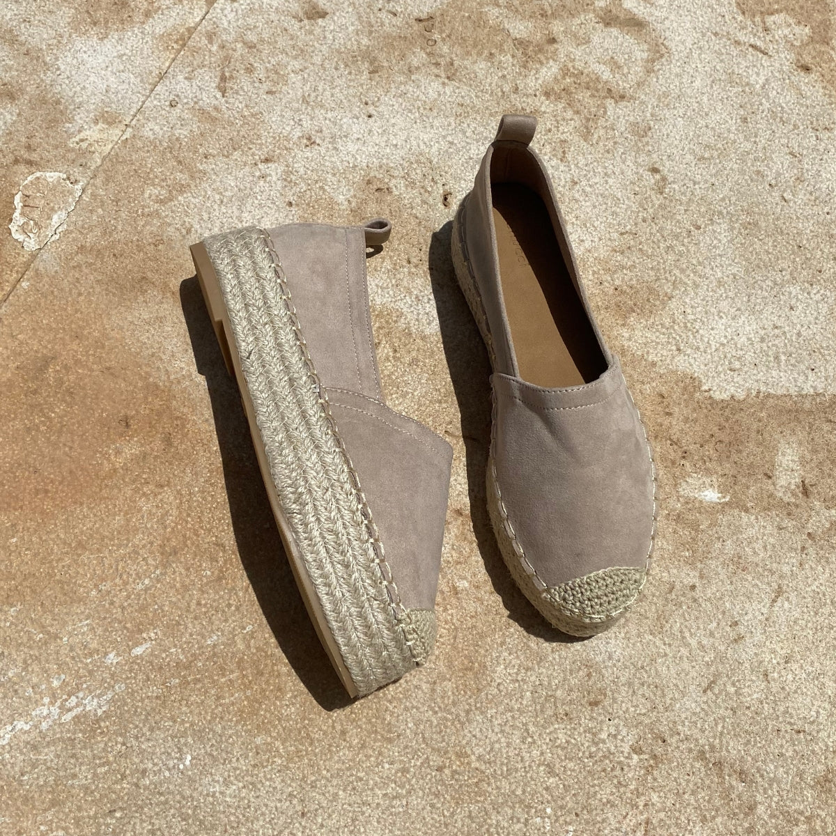 Espadrille à lacets - Beige