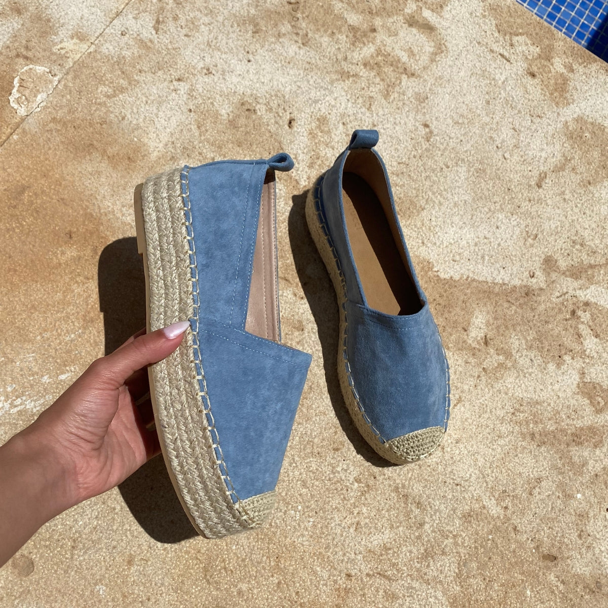 Espadrille à lacets - Bleu