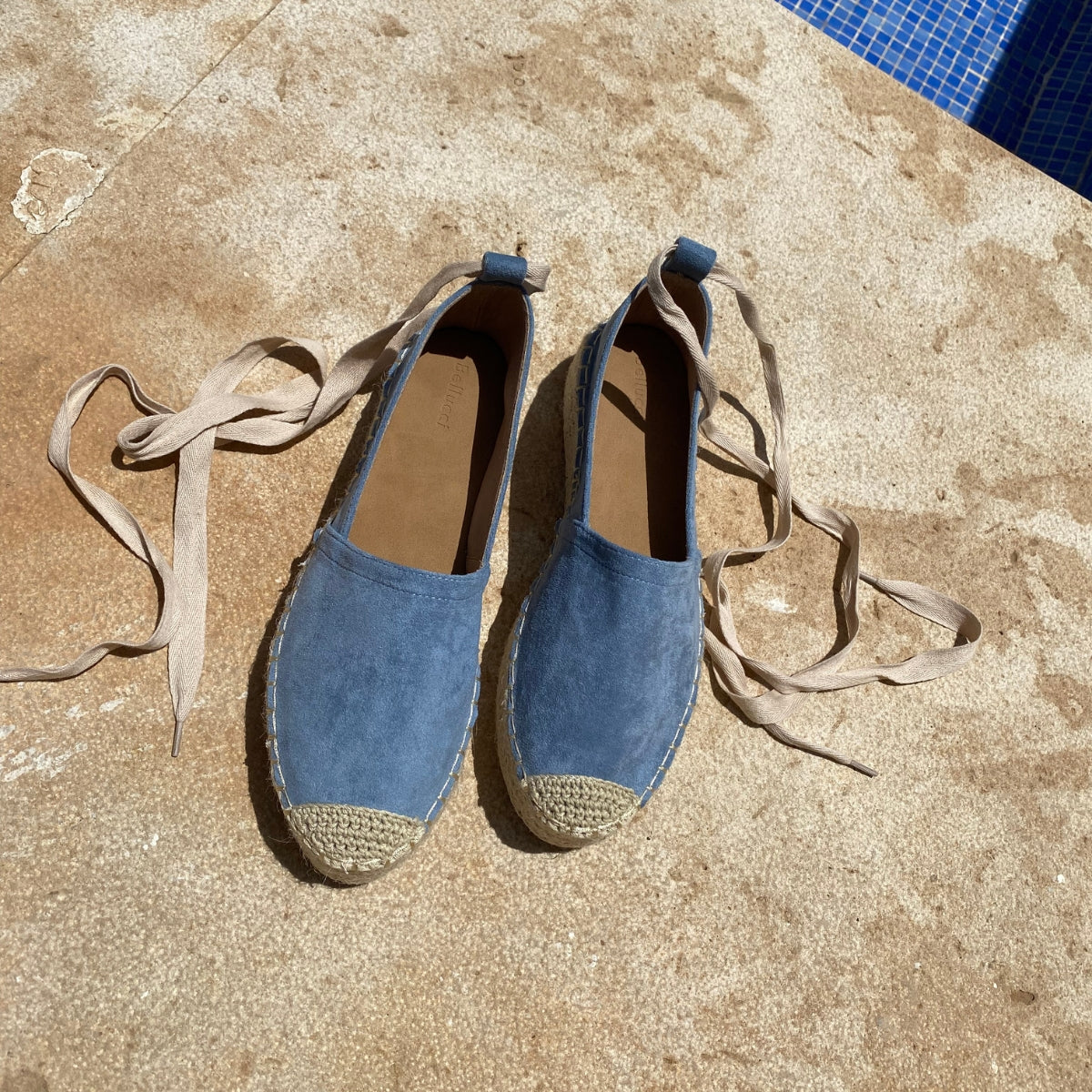 Espadrille à lacets - Bleu