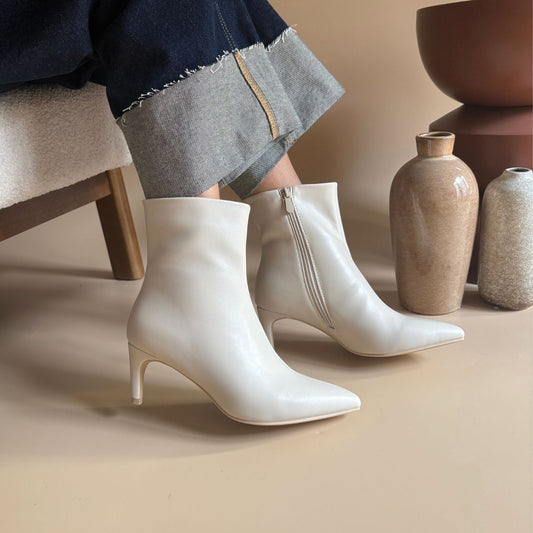 Bottines à talons - Ecru