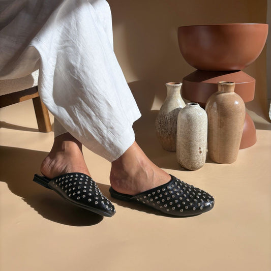 Mules avec motifs - Noir